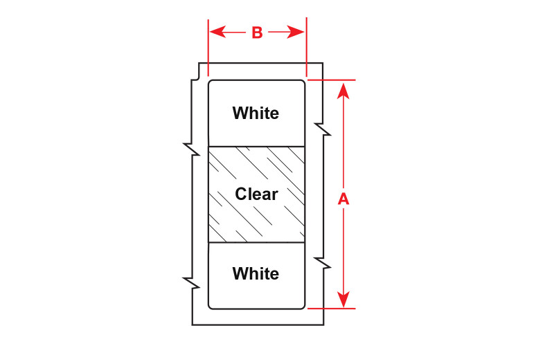 White/Clear Cable Flags, 8-13mm wire diam 25mm(W) x 86mm(H) 100 labels (M7-64-427)