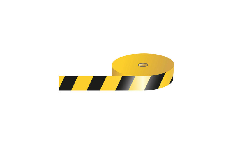Barricade Tape, Black and Yellow - 75mm x 500m roll Barricade Tape, Black and Yellow - 75mm x 500m roll