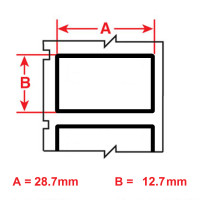 Black Bordered Labels, 12.7mm x 28.7mm x 500 labels (M7-24-423-BK)