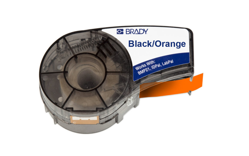 B595 Vinyl Label Black/Orange 12.7mm x 6.4m (M21-500-595-OR) B595 Vinyl Label Black/Orange 12.7mm x 6.4m (M21-500-595-OR)