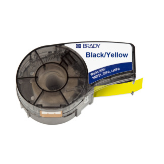 B595 Vinyl Label Black/Yellow 19mm x 6.4m (M21-750-595-YL)