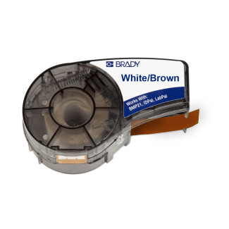 B595 Vinyl Label White/Brown 12.7mm x 6.4m (M21-500-595-BR) B595 Vinyl Label White/Brown 12.7mm x 6.4m (M21-500-595-BR)