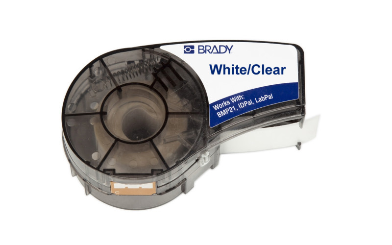 Polyester B430 Label White/Clear  12.7mm x 6.4m (M21-500-430-WT-CL)
