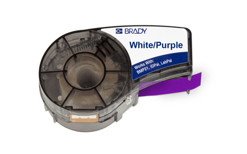 B595 Vinyl Label White/Purple 19mm x 6.4m (M21-750-595-PL)