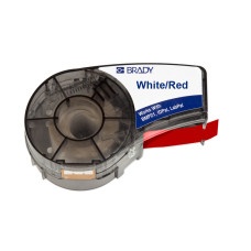B595 Vinyl Label White/Red 12.7mm x 6.4m (M21-500-595-RD)
