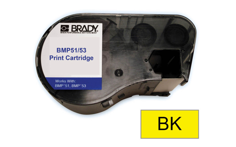 B595 Outdoor 8Yr Vinyl, Black/Yellow 38mm x 7.6m (M5C-1500-595-YL-BK)