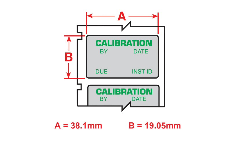 Calibration Green/Matt Silver Labels, 19mm x 38mm x 250 labels (M7-30-428-CALI)