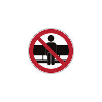 Self-Adhesive Polyester Label, DO NOT sit here 100mm diameter