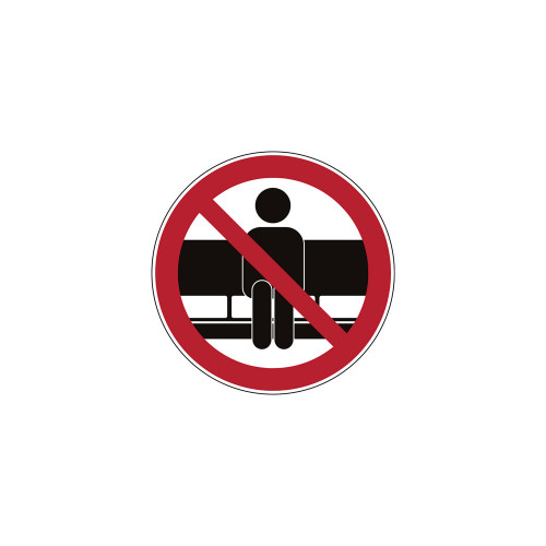 Self-Adhesive Polyester Label, DO NOT sit here 100mm diameter