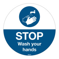 Floor Sign Wash Your Hands, 350mm diameter (M011-D350-FLO-EN)