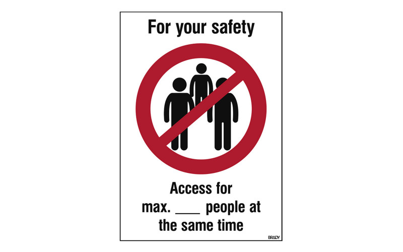 Covid-19 Maximum Access Sign, 262mm x 371mm, Self-Adhesive Polyester (M/PIC921/EN549/PE-371X262-1) Covid-19 Maximum Access Sign, 262mm x 371mm, Self-Adhesive Polyester (M/PIC921/EN549/PE-371X262-1)