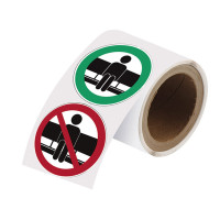Self-Adhesive Polyester Labels, SIT - DO NOT SIT, 50mm roll
