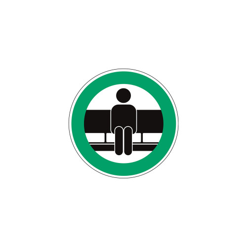 Self-Adhesive Polyester Label, SIT HERE 100mm diameter