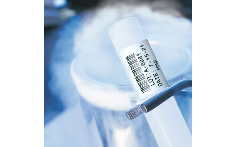 Polyester B461 Laboratory Label Black/White 9.5mm x 6.4m (M21-375-461-AW)