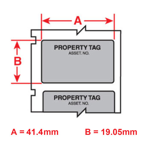 Property Tag Black/Matt Silver Labels, 19mm x 41mm x 250 labels (M7-35-428-PROP)