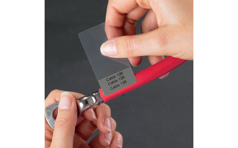 Self-lam Grey 6.7-14.2mm wire diam 25.4mm(W) x 63.5mm(H) x 100 labels (M6-21-427-GY)