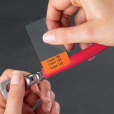 Self-lam Orange 6.7-14.2mm wire diam 25.4mm(W) x 63.5mm(H) x 100 labels (M6-21-427-OR)