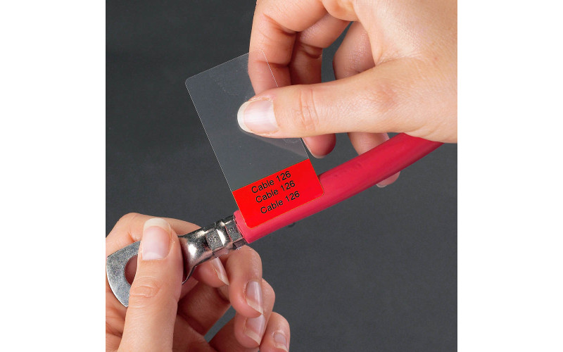 Self-lam Red 6.7-14.2mm wire diam 25.4mm(W) x 63.5mm(H) x 100 labels (M6-21-427-RD)