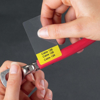 Self-Lam Yellow 6-14mm wire diameter 25mm(W) x 64mm(H) 100 labels (M7-21-427-YL)