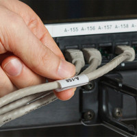 Rotating Self-Lam White 4-8mm wire diameter, 13mm(W) x 69mm(H) 70 labels (M4-207-RO-427)