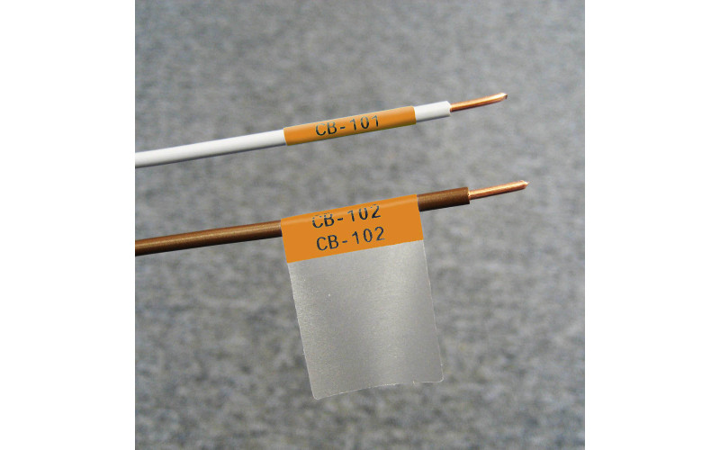 Self-lam Orange 2.7-5.1mm wire diam 25.4mm(W) x 25.4mm(H) x 250 labels (M6-19-427-OR)