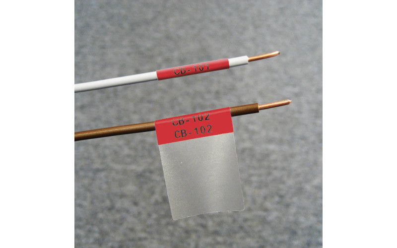 Self-lam Red 2.7-5.1mm wire diam 25.4mm(W) x 25.4mm(H) x 250 labels (M6-19-427-RD)