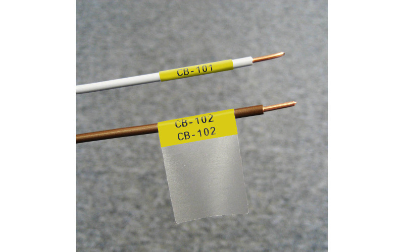 Self-lam Yellow 2.7-5.1mm wire diam 25.4mm(W) x 25.4mm(H) x 250 labels (M6-19-427-YL)