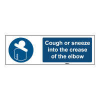 Self-Adhesive Polyester Sign, Cough or sneeze 50mm x 150mm x single