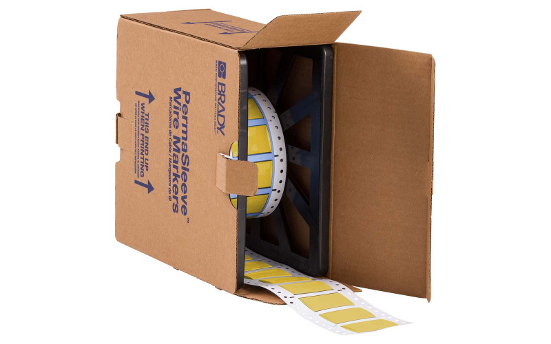 Yellow Self-Extinguishing Permasleeves 38.10 x 21.60mm(h) x 500 roll (HX-500-150-YL) Yellow Self-Extinguishing Permasleeves 38.10 x 21.60mm(h) x 500 roll (HX-500-150-YL)