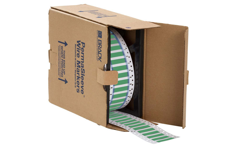 Green Permasleeves 50.80mm(w) x 8.50mm(h) x 500 roll (3PS-187-2-GR-S)