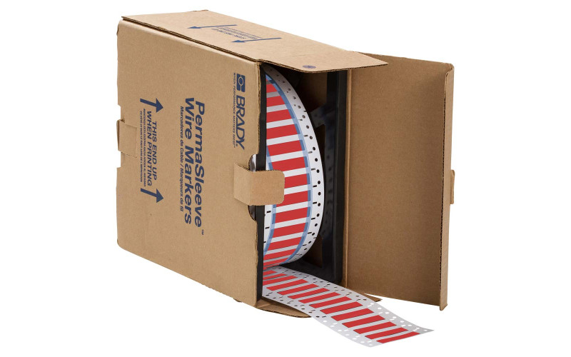 Red Self-Extinguishing Permasleeves 50.80 x 8.50mm(h) x 2500 roll (2HX-187-2-RD) Red Self-Extinguishing Permasleeves 50.80 x 8.50mm(h) x 2500 roll (2HX-187-2-RD)