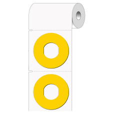 Raised Profile Labels THTEP-19-7593-YL, Round 60mm dia - Fanfolded Yellow