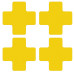 Toughstripe Floor Crosses 76mm x 203mm - Yellow