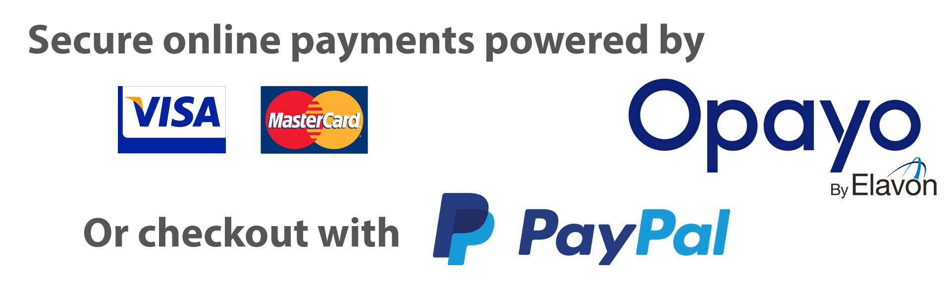 We accept all major credit and debit cards, payments handled securely by Opay by Elavon.